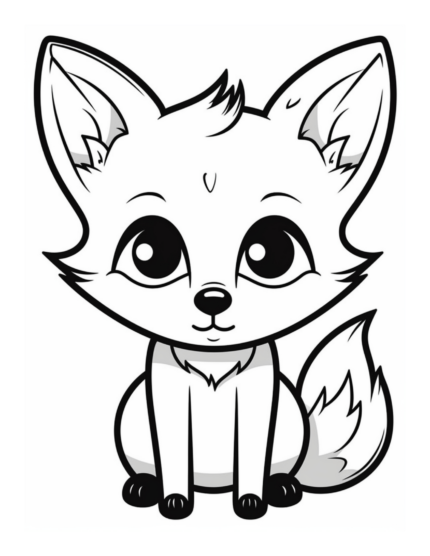Free Cute Fox Coloring Page for Kids