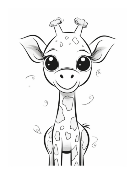 Free Cartoon Giraffe Coloring Page