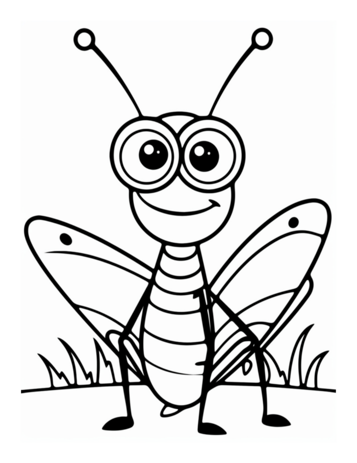 Free Grasshopper Insect Coloring Page