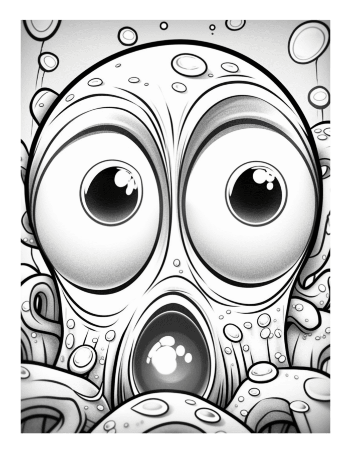 Free Bugged Eyed Monster Coloring Page 11