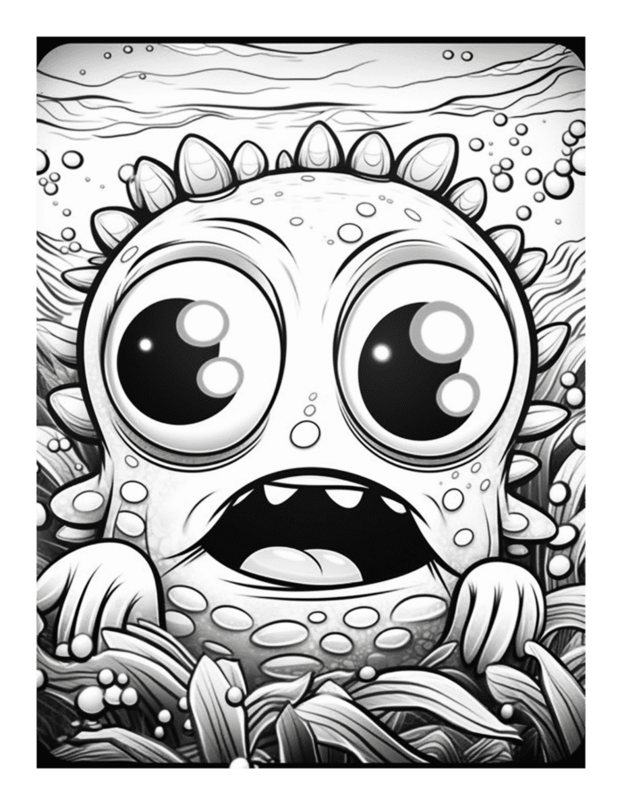 Free Bugged Eyed Monster Coloring Page 5