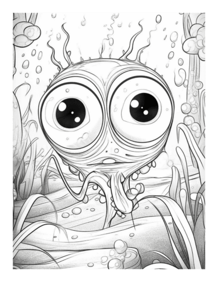 Free Bugged Eyed Monster Coloring Page 7