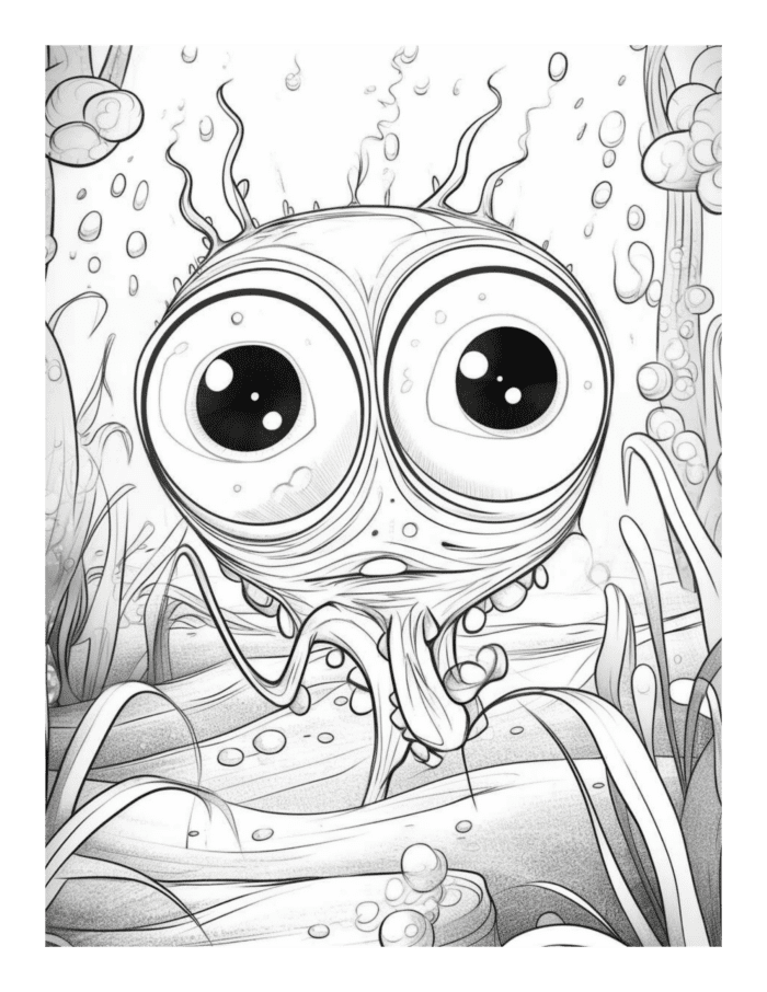 Free Bugged Eyed Monster Coloring Page 7