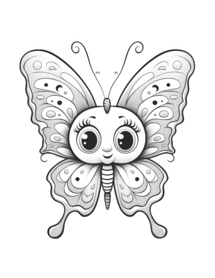 Free Smiling Butterfly Buddies Coloring Page