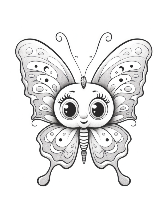 Free Smiling Butterfly Buddies Coloring Page