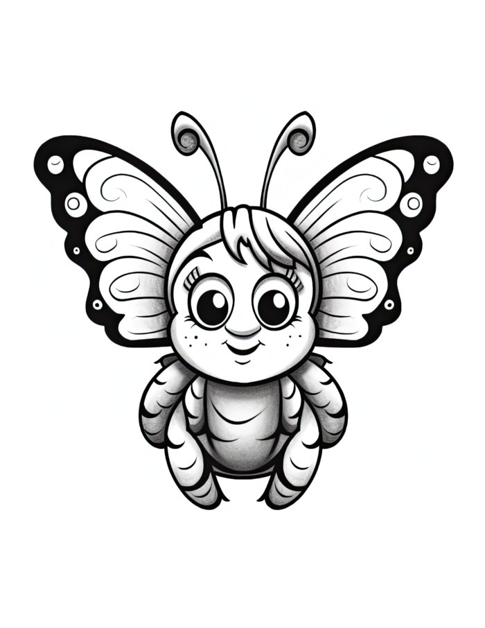 Free Kid-Friendly Butterfly Buddy Coloring Page