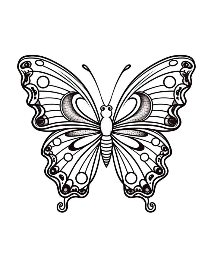 Free Butterfly Coloring Page 11