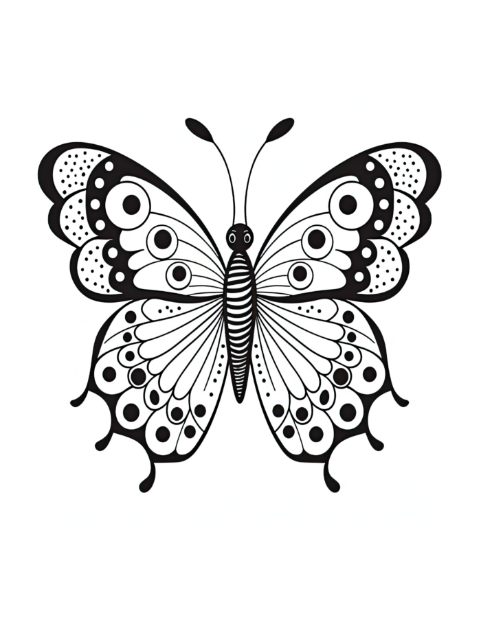 Fluttering Wings - Free Butterfly Coloring Page