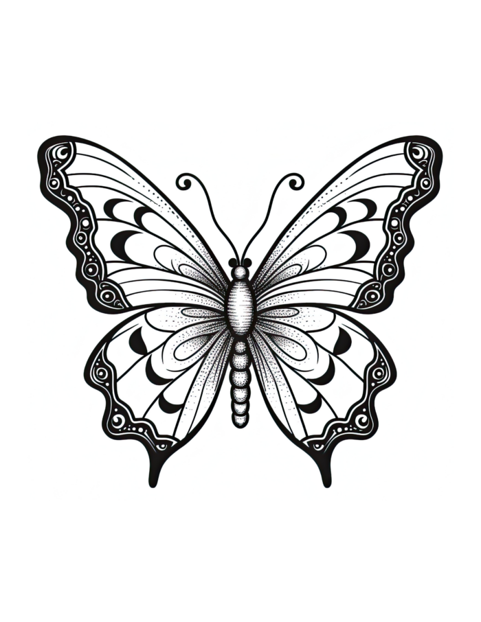 Free Butterfly Coloring Page 19