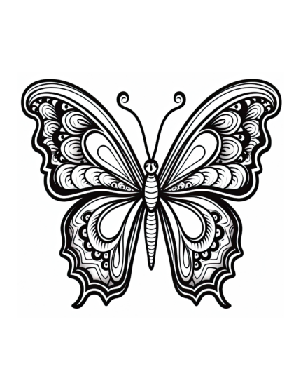 Free Butterfly Coloring Page 21