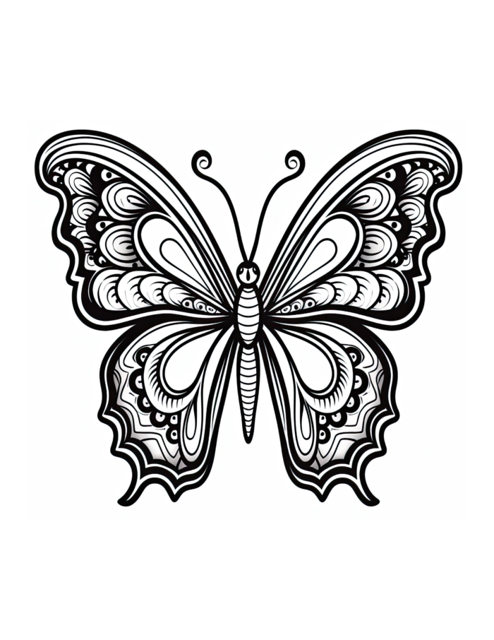 Free Butterfly Coloring Page 21