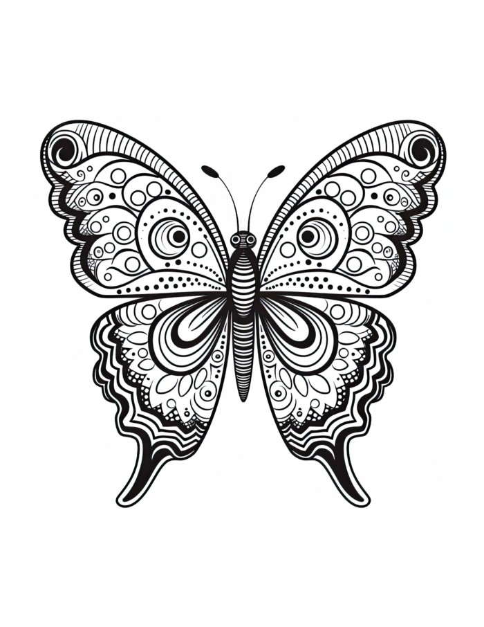 Free Butterfly Coloring Page 27