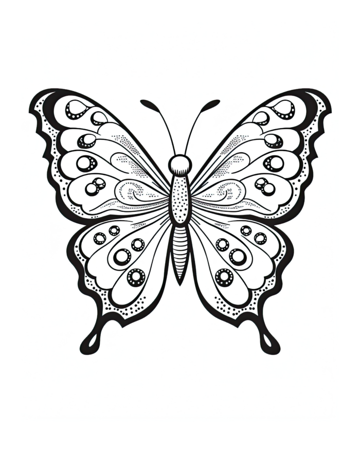 Free Butterfly Coloring Page 3