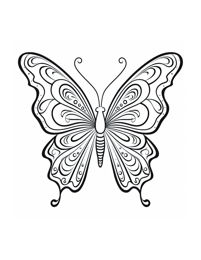 Free Butterfly Coloring Page 31