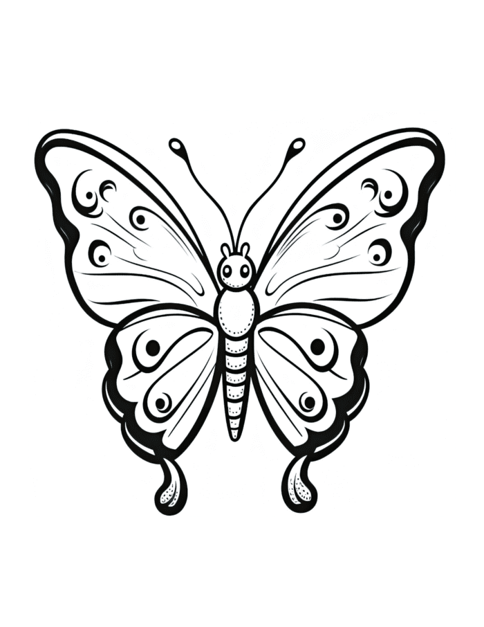 Free Butterfly Coloring Page 33