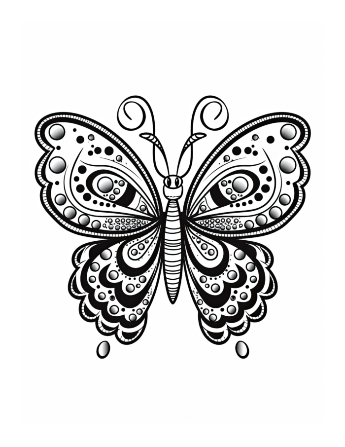 Free Butterfly Coloring Page 41