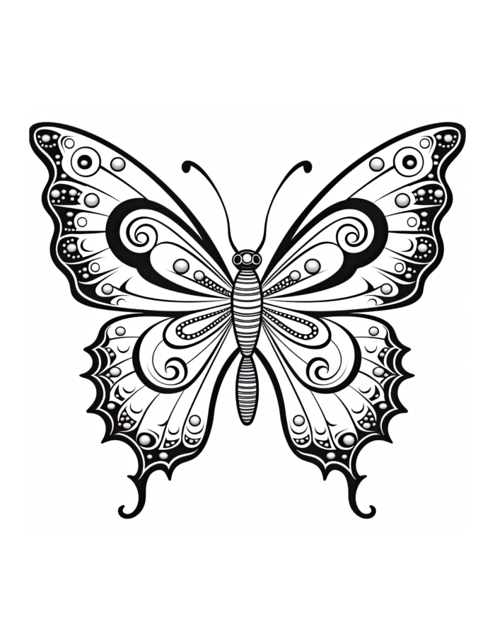 Free Butterfly Coloring Page 49