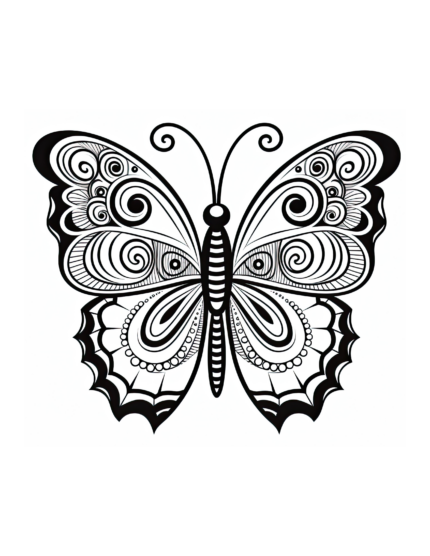 Free Butterfly Coloring Page 51