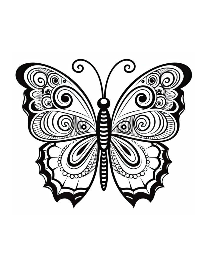 Free Butterfly Coloring Page 51