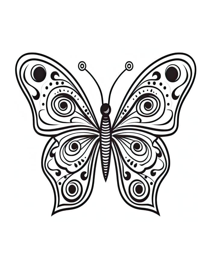 Free Butterfly Coloring Page 53