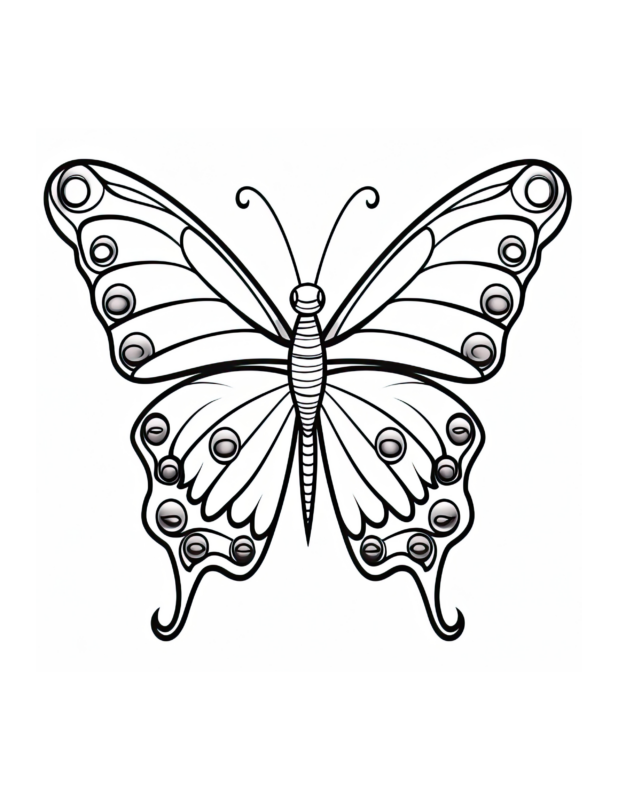 Free Printable Butterflies In Bloom - Butterfly Coloring Page For Kids 