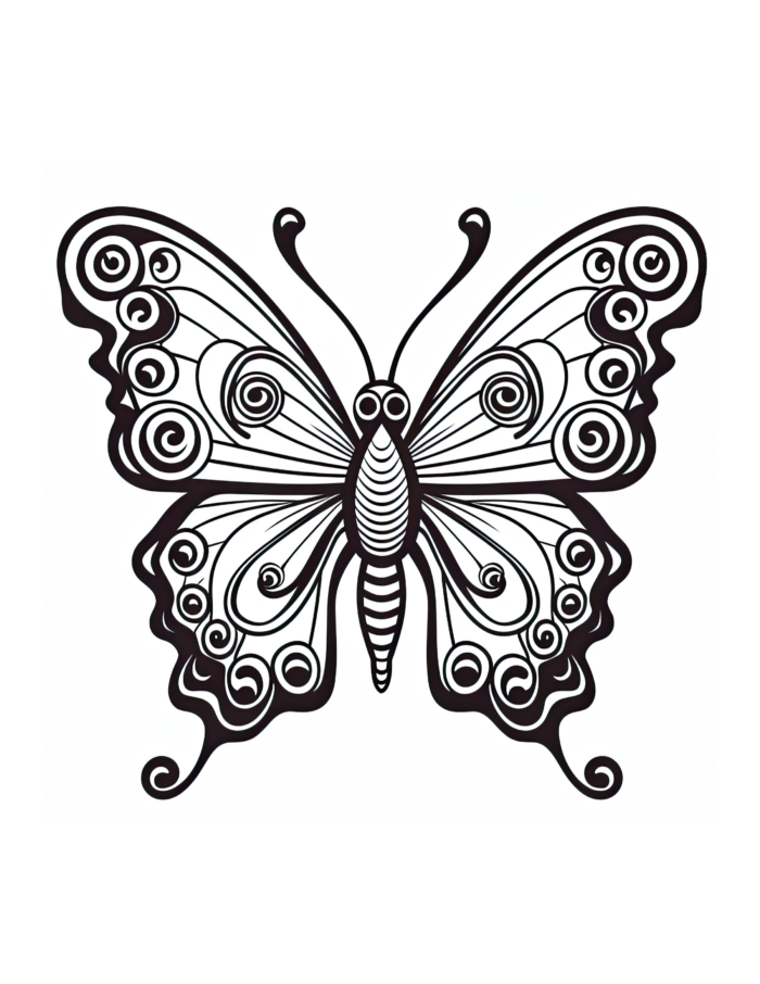 Free Butterfly Coloring Page 57