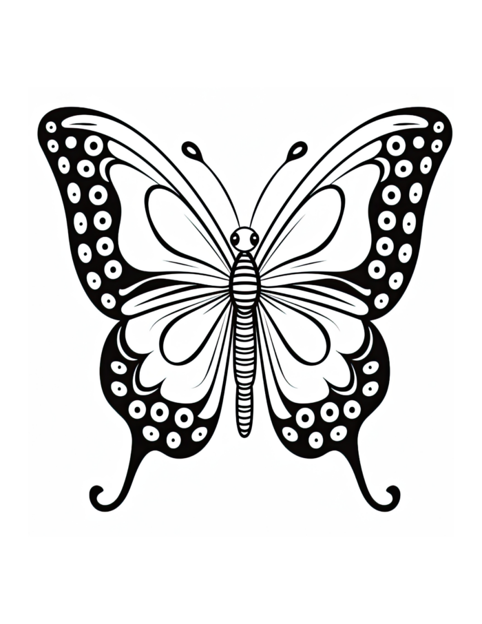 Free Butterfly Coloring Page 7