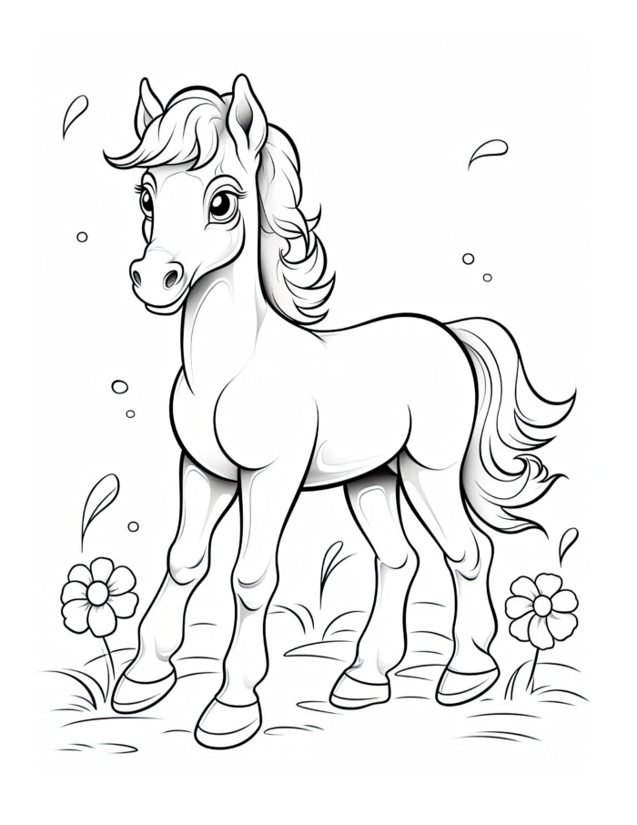 Free Horse Coloring Page for Kids