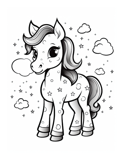 Free Star Horse Coloring Page