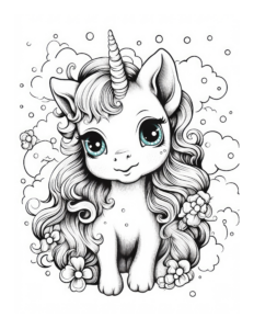 Shimmering Unicorn Coloring Page