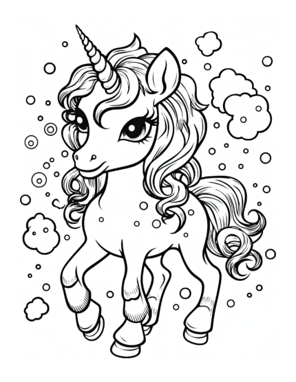 Graceful Unicorn Coloring Page