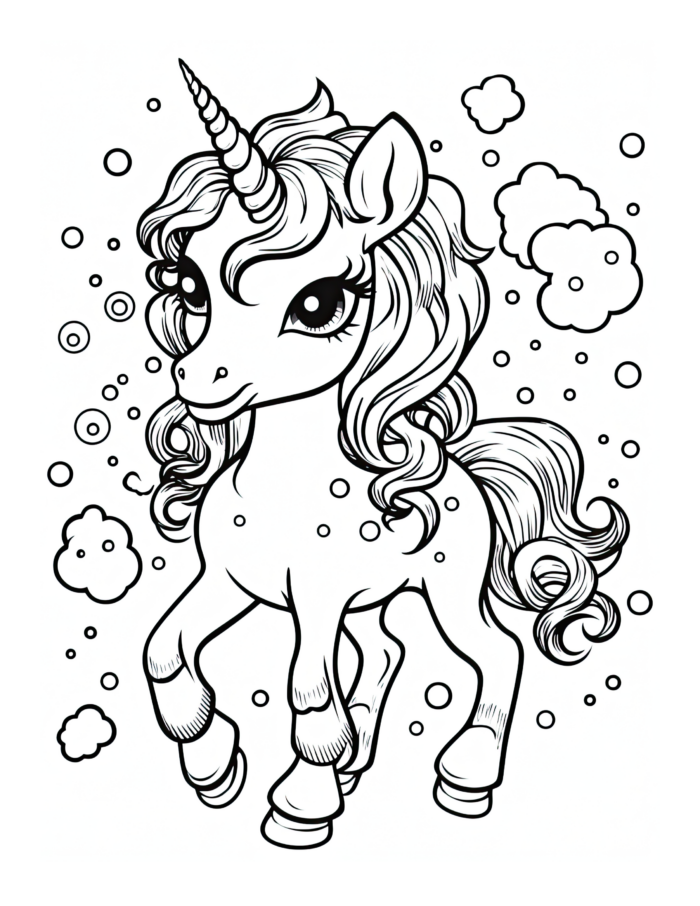 Graceful Unicorn Coloring Page