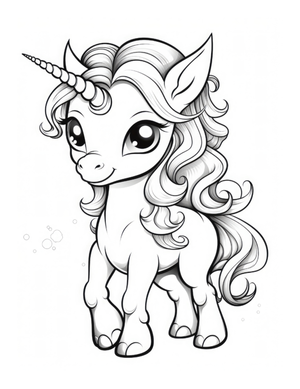 Sweet Unicorn Coloring Page