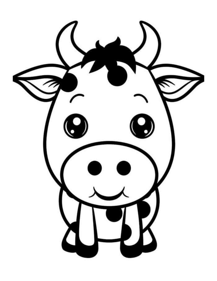 Free Cow Coloring Page for Kids