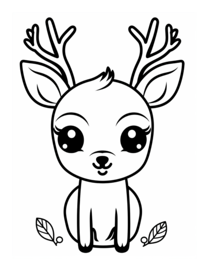 Free Reindeer Coloring Page for Kids