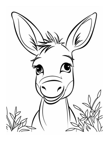 Free Donkey Coloring Page for Kids
