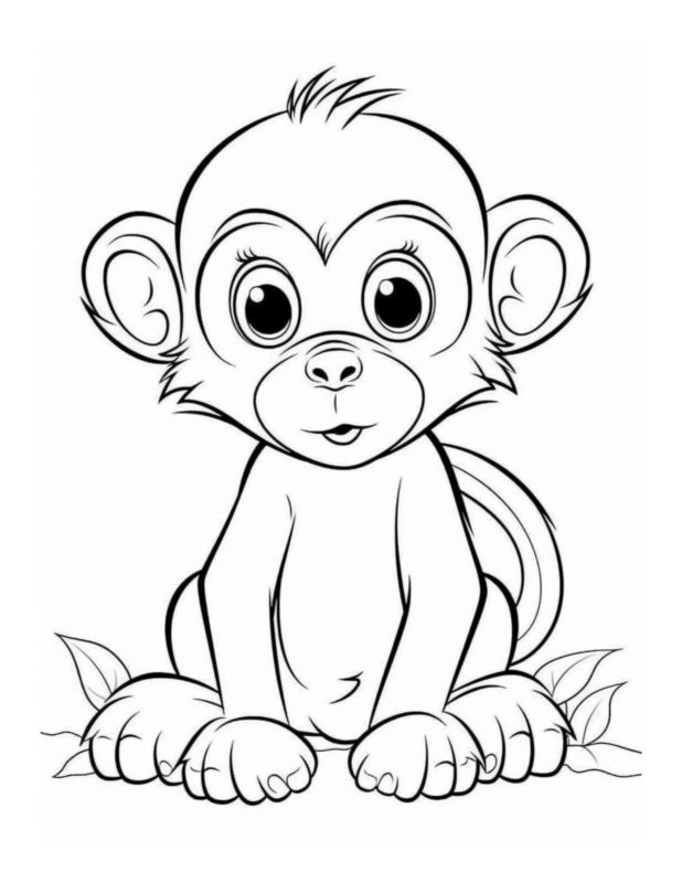 Free Monkey Coloring Page