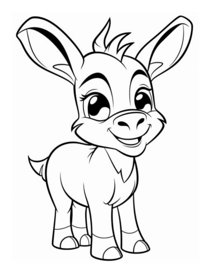 Free Donkey Animal Coloring Page