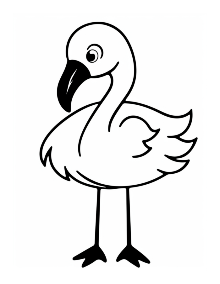 Free Flamingo Coloring Page for Kids