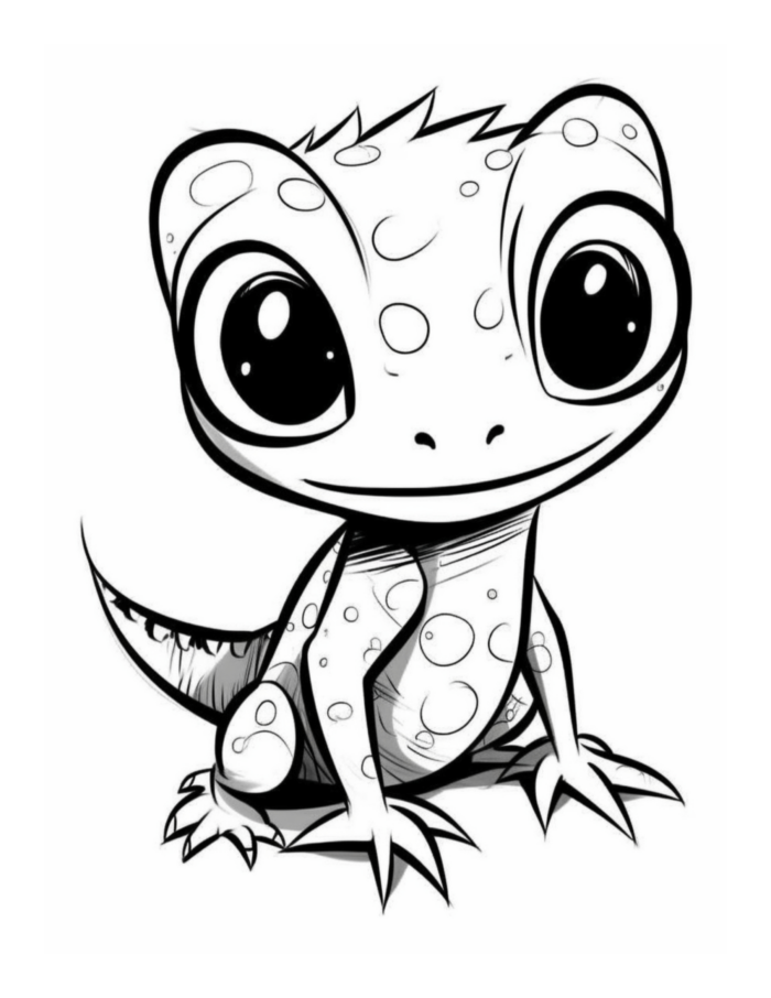 Free Lizard Coloring Page For Kids