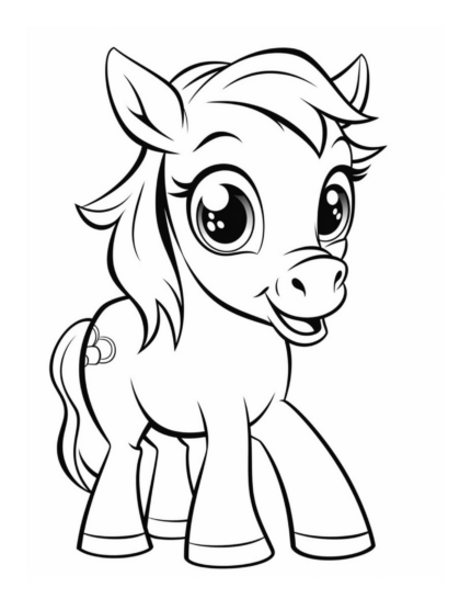 Free Cute Pony Animal Coloring Page 49