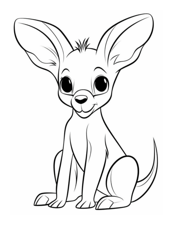 Free Kangaroo Coloring Page for Kids