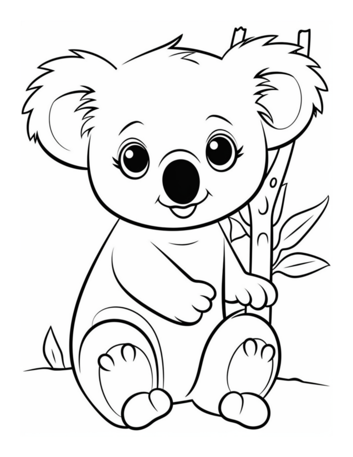 Free Koala Coloring Page for Kids
