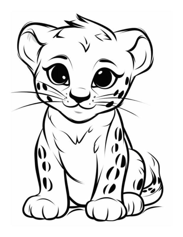 Free Printable Safari Serenity - Leopard Coloring Page For Kids And Adults