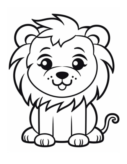 Free Cute Lion Animal Coloring Page 59
