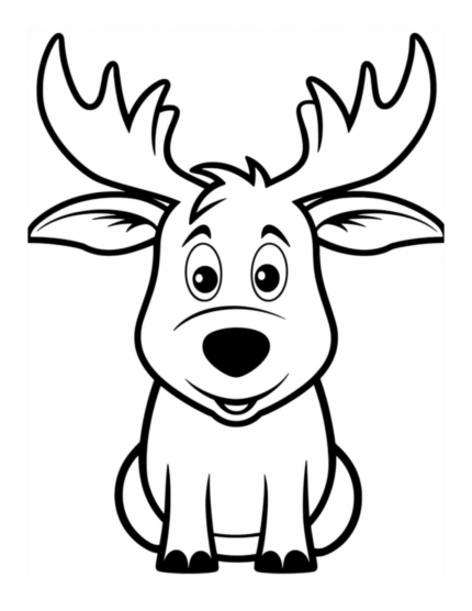 Free Cute Moose Animal Coloring Page 63