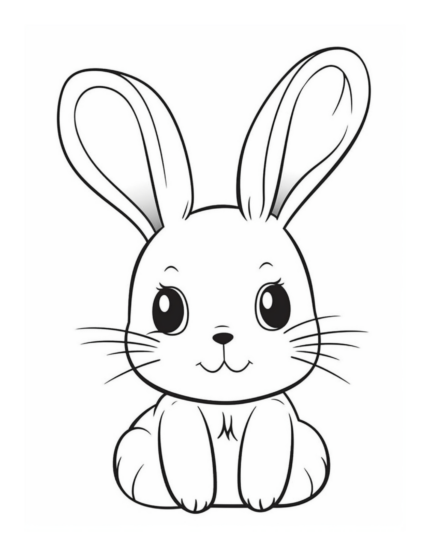 Free Cute Rabbit Coloring Page