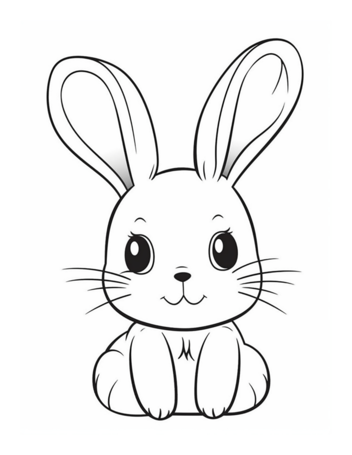 Free Cute Rabbit Coloring Page