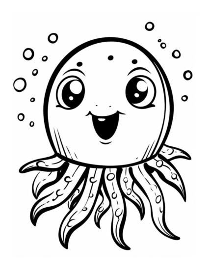 Free Cute Octopus Animal Coloring Page 77