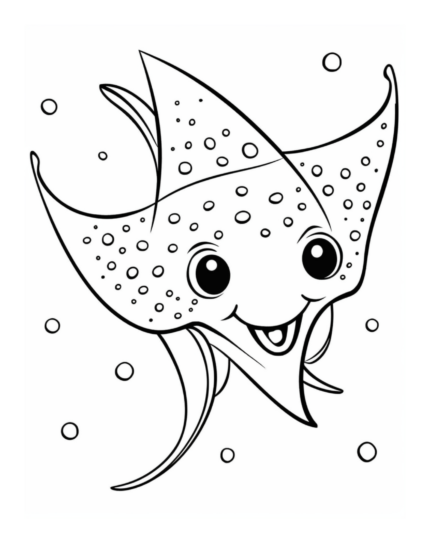 Free Stingray Coloring Page for Kids